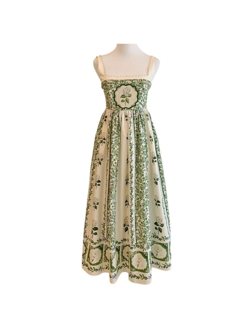 Agua by Agua Bendita Barbara Floral Cotton Midi Dress Size: Small - Picture 6 of 10